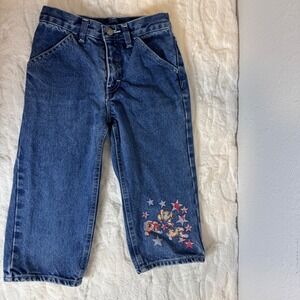 Vintage 2001 Powerpuff Girls Cartoon Network Jeans Kids Size 8 Blue Denim Y2K